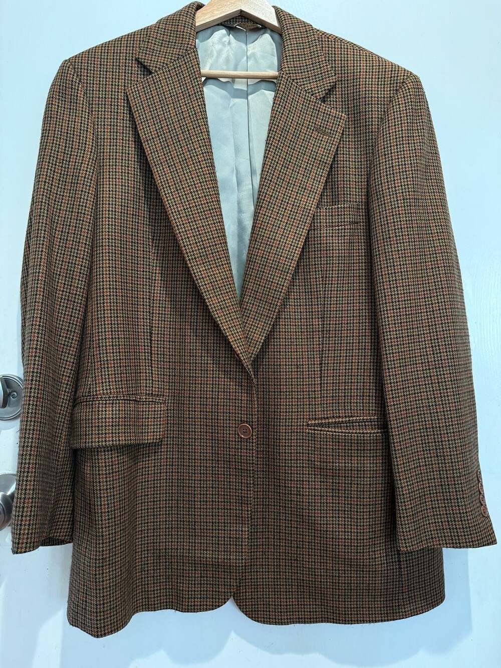 Paul Stuart Vintage Wool Houndstooth Sport Coat Blazer